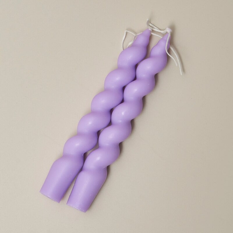 Lilac spiral scented candles (2 pieces) - variant 4