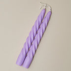 Lilac spiral scented candles (2 pieces)