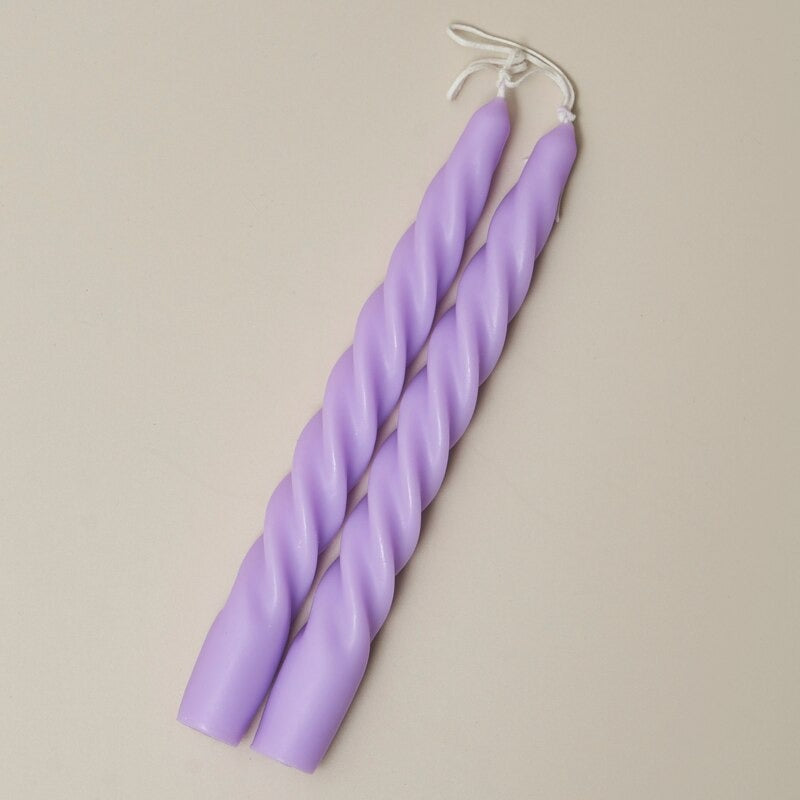 Lilac spiral scented candles (2 pieces)