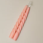 Pink spiral scented candles, 2-piece set