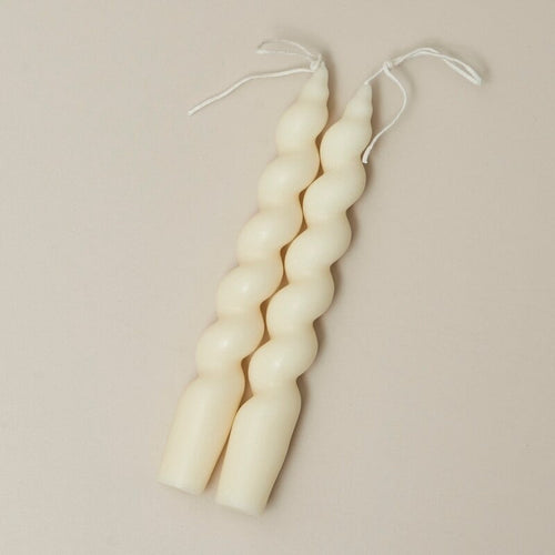 White spiral scented candles, 2 pieces