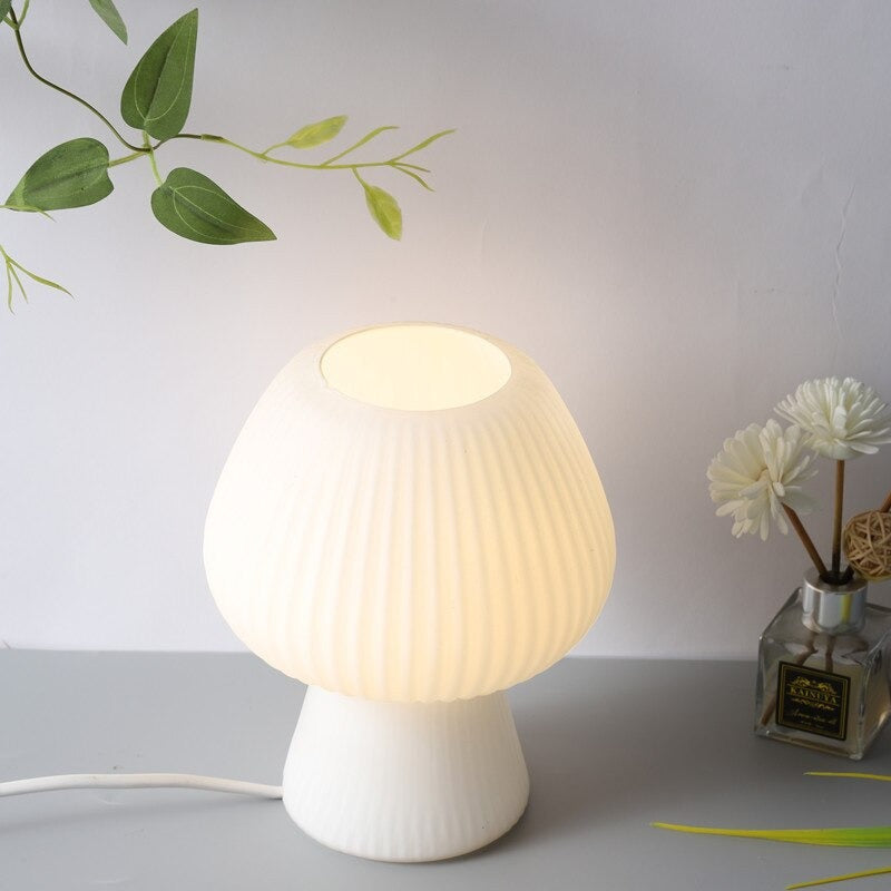 White tulip bedside lamp for girl